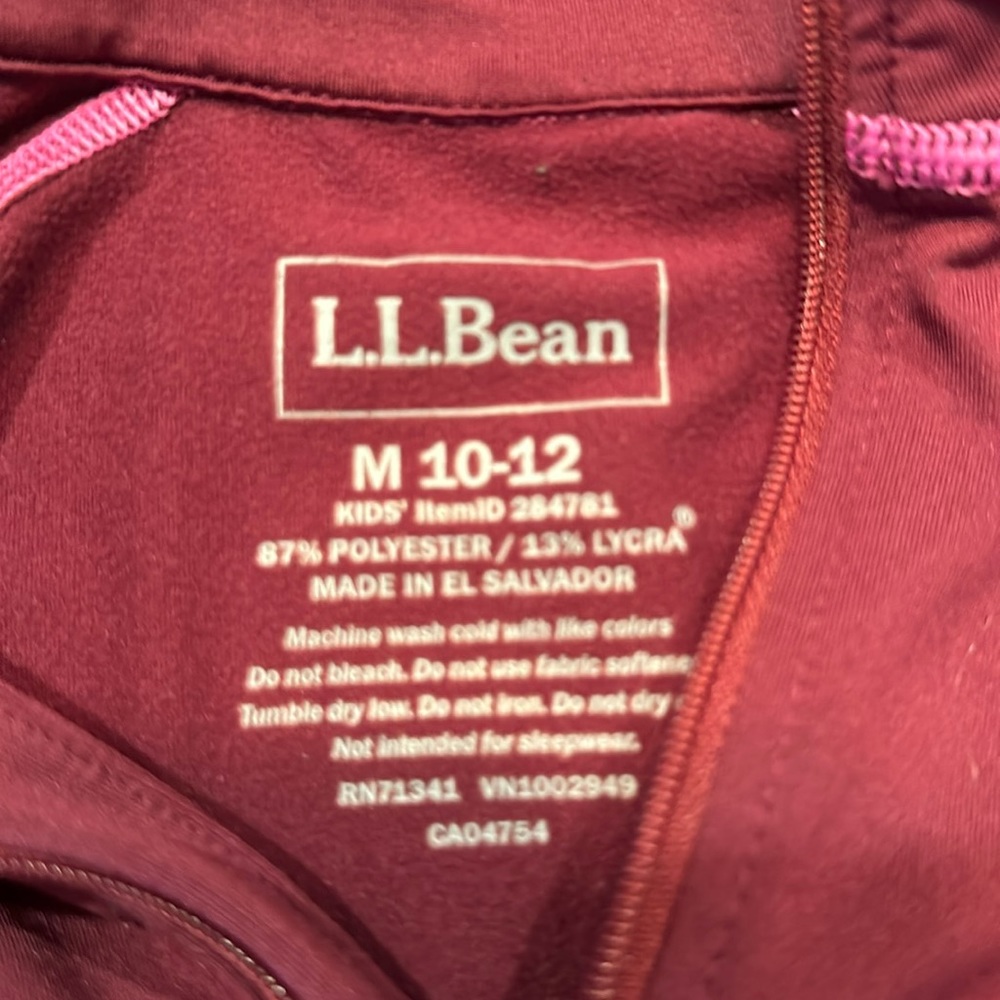 ll bean 2 piece girls size 10 to 12